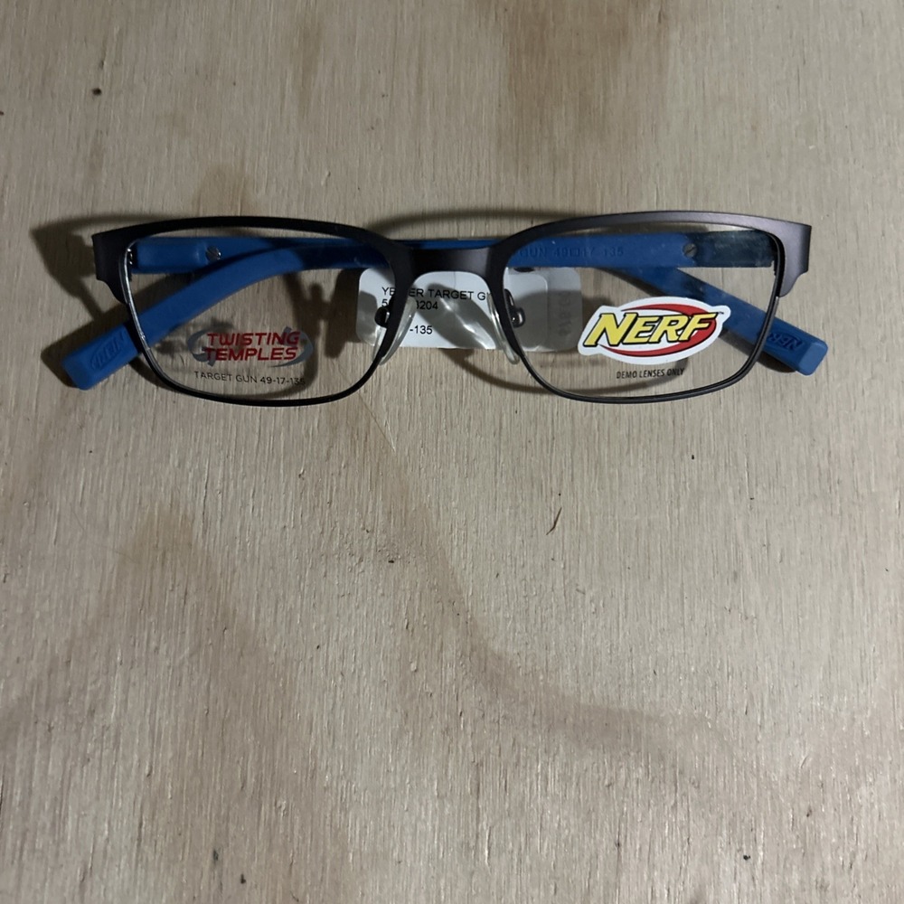 Nerf Twisting Temples Target Grey/Blue Kids Eyeglass Frames 49-17-135 NWT